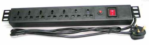 BS1363 Plug 19 Inch Power Panel with 7 Way Multi-Purpose Socket WT-2115